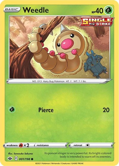 Weedle (SWSH06: Chilling Reign) Light Play Reverse Holofoil