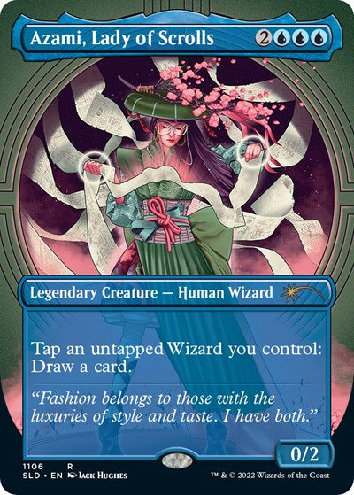 Azami, Lady of Scrolls (Borderless) (Secret Lair) Light Play Foil