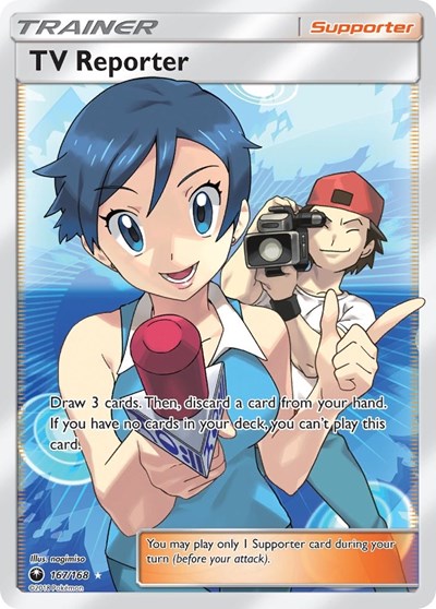 TV Reporter (Full Art) (SM - Celestial Storm) Light Play Holofoil