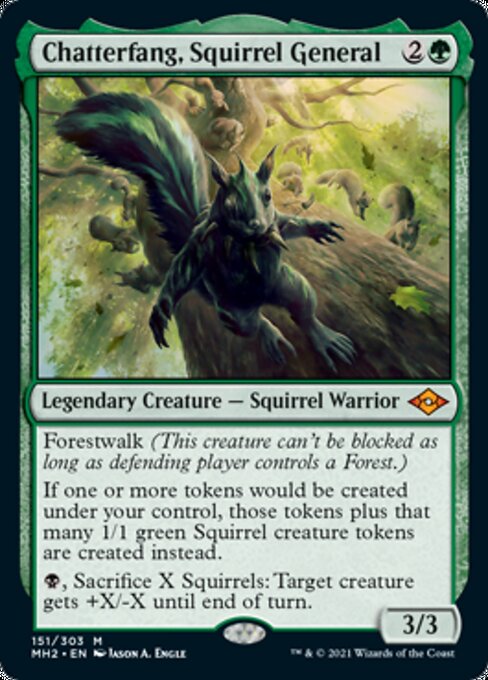 Chatterfang, Squirrel General (Modern Horizons 2) Light Play