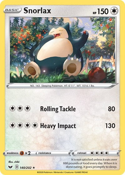 Snorlax (SWSH01: Sword & Shield Base Set) Light Play