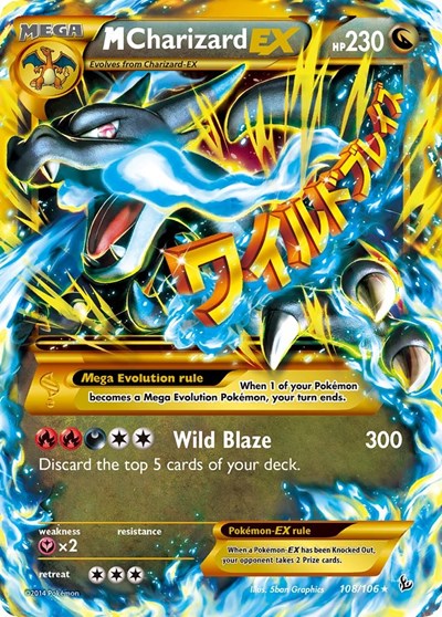 M Charizard EX (X) (Secret) (XY - Flashfire) Light Play Holofoil