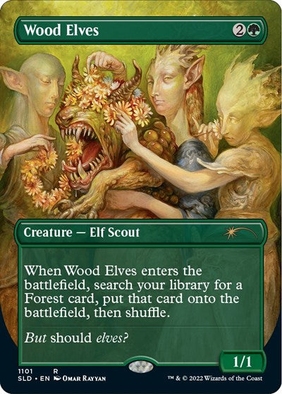 Wood Elves (Borderless) (Secret Lair) Light Play