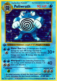 Poliwrath (Base Set) Heavy Play Holofoil Unlimited