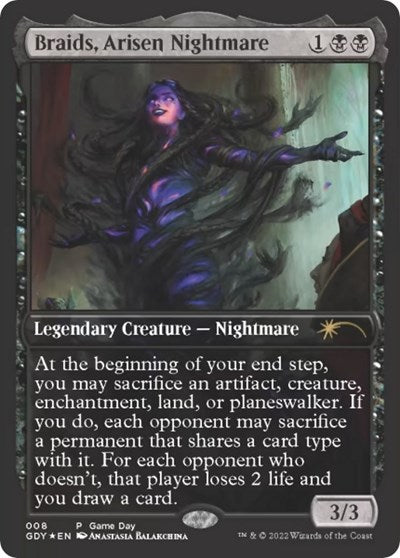 Braids, Arisen Nightmare (Promos: Game Day and Store Championship) Light Play Foil