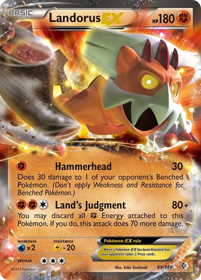 Landorus EX (Boundaries Crossed) Medium Play Holofoil