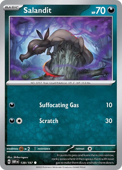 Salandit (Scarlet and  Violet: Obsidian Flames) Light Play Reverse Holofoil