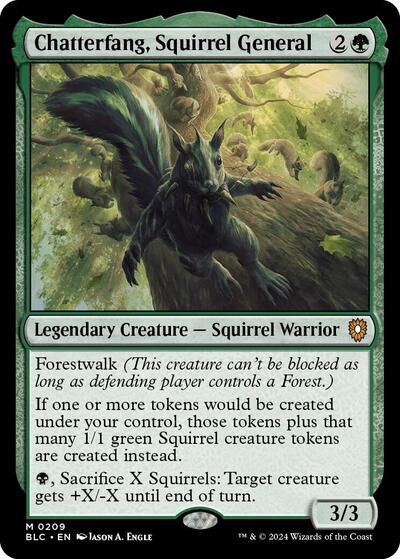 Chatterfang, Squirrel General (Commander: Bloomburrow) Light Play