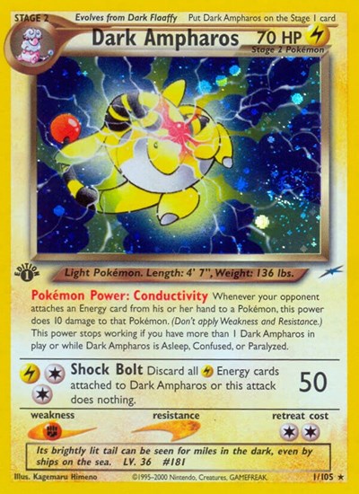 Dark Ampharos (Neo Destiny) Medium Play Holofoil Unlimited