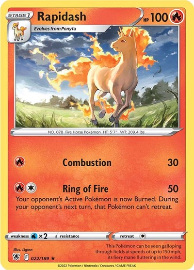 Rapidash (SWSH10: Astral Radiance) Light Play Reverse Holofoil