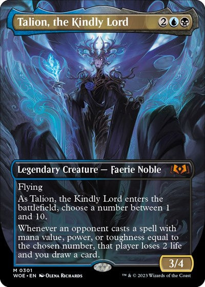 Talion, the Kindly Lord (Borderless) (Wilds of Eldraine) Light Play Foil