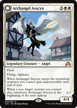 Archangel Avacyn (Ayacyn the Purifier) (Shadows Over Innistrad) Light Play