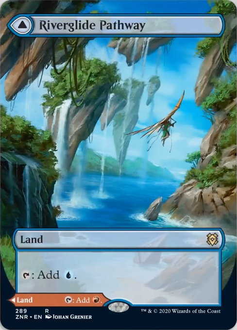 Riverglide Pathway / Lavaglide Pathway (Borderless) (Zendikar Rising) Light Play