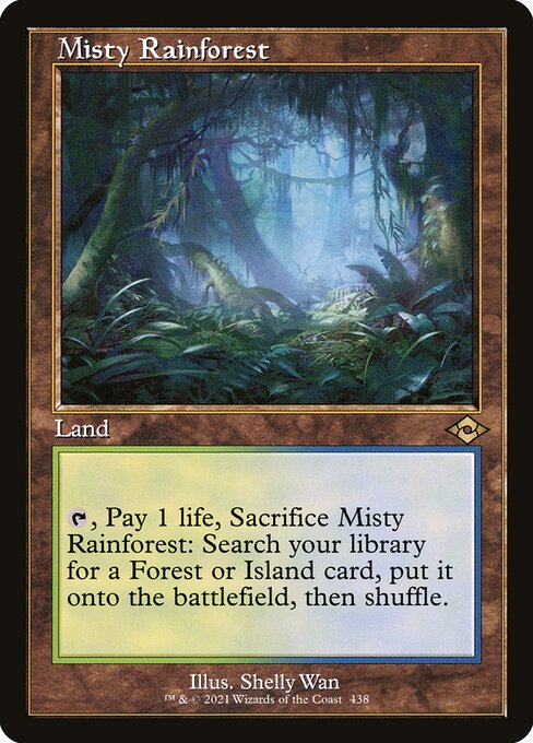 Misty Rainforest (Retro Frame) (Foil Etched) (Modern Horizons 2) Light Play Foil