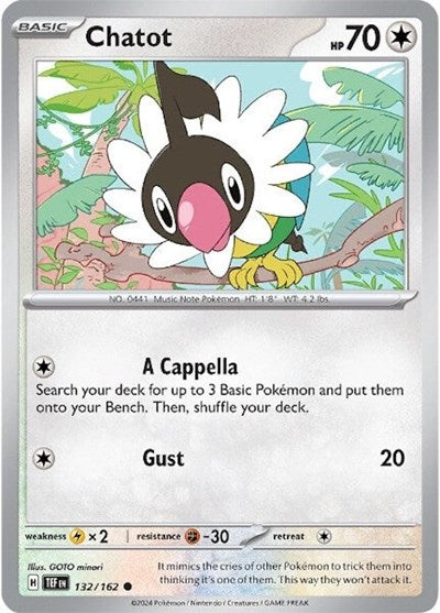 Chatot - 132 (SV05: Temporal Forces) Light Play Reverse Holofoil