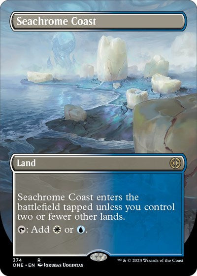 Seachrome Coast (Borderless) (Phyrexia: All Will Be One) Light Play