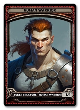 Human Warrior Token, 1/1 - E4 Custom Foil Token – E4 Cards & More