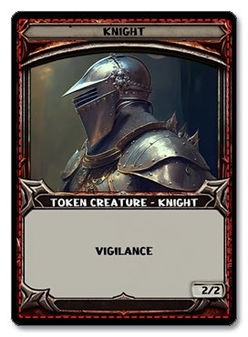 Knight Token, 2/2 Vigilance - E4 Custom Foil Token