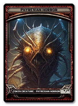 Phyrexian Horror Token, */* - E4 Custom Foil Token