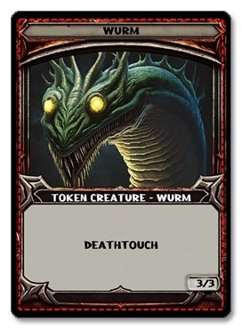 Wurm Token, 3/3 Deathtouch - E4 Custom Foil Token