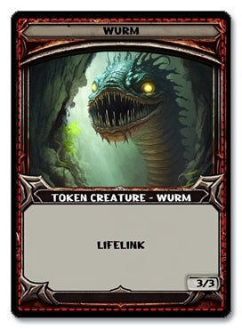 Wurm Token, 3/3 Lifelink  - E4 Custom Foil Token