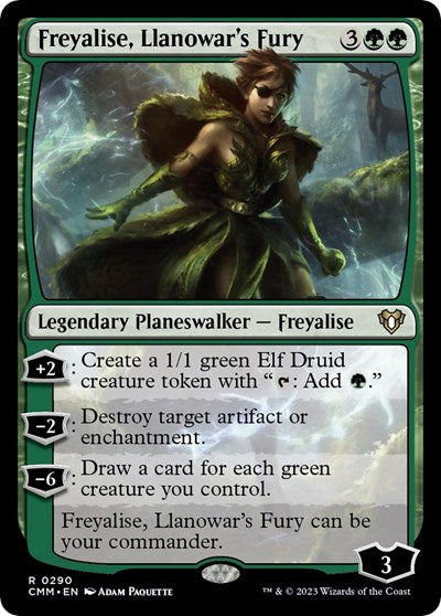 Freyalise, Llanowar's Fury (Commander Masters) Light Play Foil