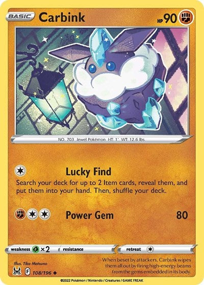 Carbink (SWSH11: Lost Origin) Light Play Reverse Holofoil