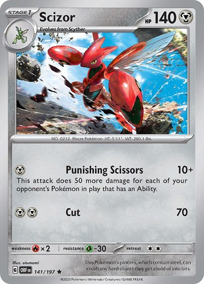 Scizor (Scarlet and  Violet: Obsidian Flames) Light Play Holofoil