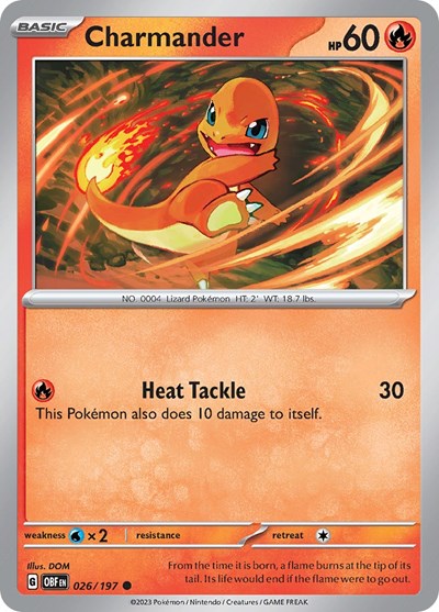 Charmander (Scarlet and  Violet: Obsidian Flames) Light Play Reverse Holofoil