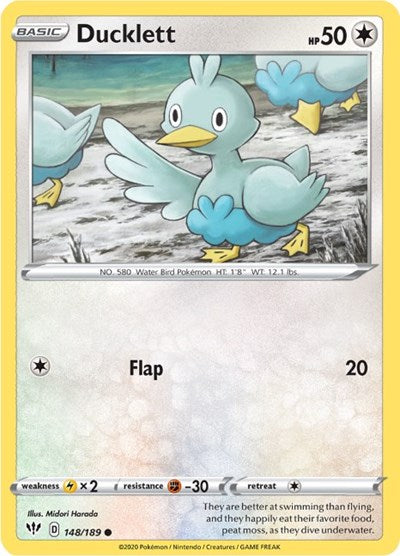 Ducklett (SWSH03: Darkness Ablaze) Light Play Reverse Holofoil