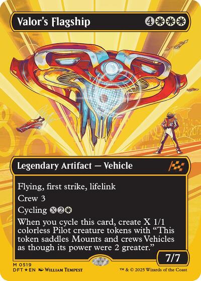 Valor's Flagship (Borderless) (First-Place Foil) (Aetherdrift) Light Play Foil