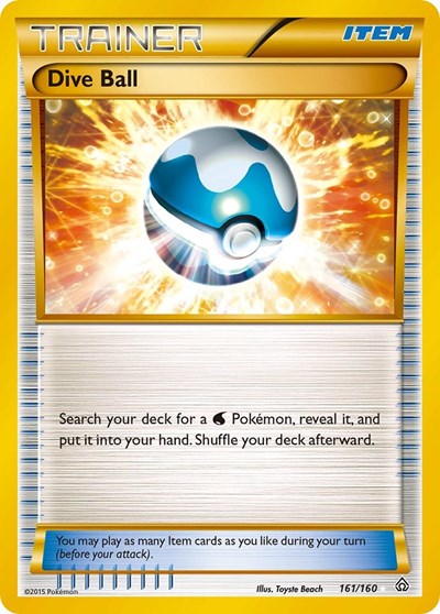 Dive Ball (161 Secret Rare) (XY - Primal Clash) Light Play Holofoil