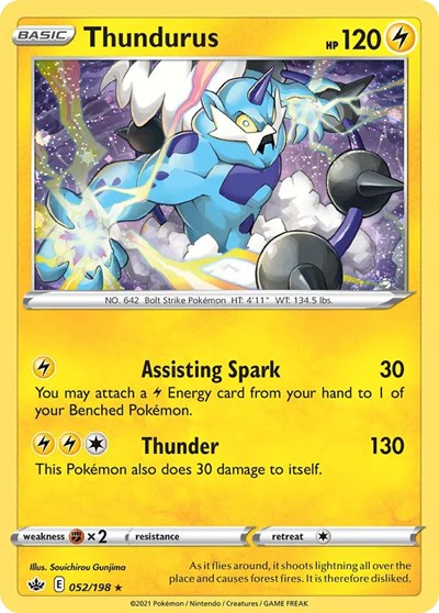 Thundurus - 052/198 (Cosmos Holo) (Blister Exclusives) Light Play Holofoil