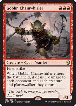 Goblin Chainwhirler (Dominaria) Light Play Foil