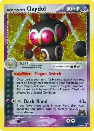 Team Magma's Claydol - 08 (Team Magma vs Team Aqua) Light Play Holofoil