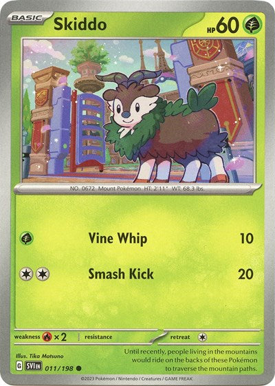 Skiddo (Scarlet and Violet: Base Set) Light Play Reverse Holofoil