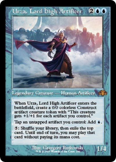 Urza, Lord High Artificer (Retro Frame) (Dominaria Remastered) Light Play