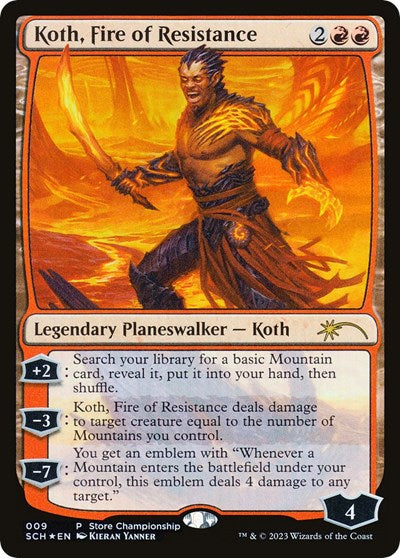 Koth, Fire of Resistance (Promos: Game Day and Store Championship) Light Play Foil