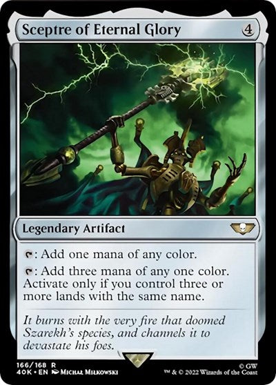 Sceptre of Eternal Glory (Surge Foil) (Universes Beyond: Warhammer 40K) Light Play Foil