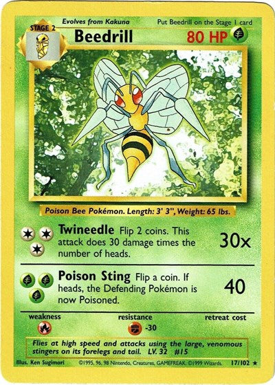 Beedrill (Base Set) Medium Play