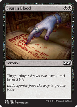 Sign in Blood (Magic 2015 Core Set) Light Play Foil