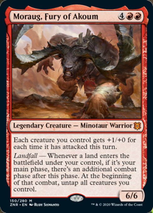 Moraug, Fury of Akoum (Zendikar Rising) Light Play Foil