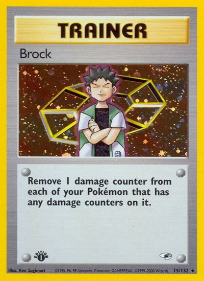 Brock (15) (Gym Heroes) Light Play Holofoil