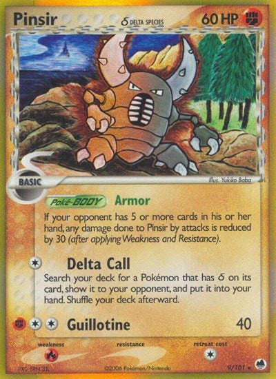 Pinsir (Delta Species) (Dragon Frontiers) Light Play Reverse Holofoil