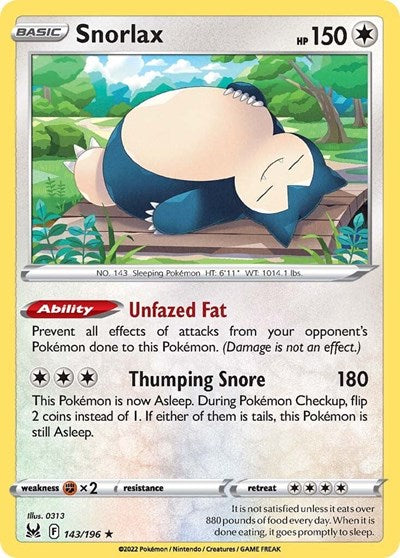 Snorlax (SWSH11: Lost Origin) Light Play Holofoil