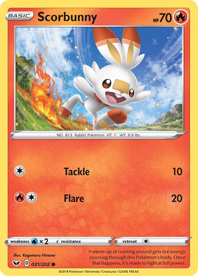 Scorbunny (031) (SWSH01: Sword & Shield Base Set) Light Play