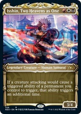 Isshin, Two Heavens as One (Showcase) (Kamigawa: Neon Dynasty) Light Play Foil