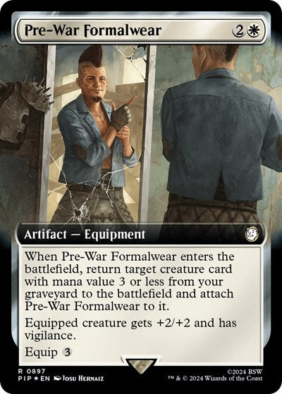 Pre-War Formalwear (Extended Art) (Surge Foil) (Universes Beyond: Fallout) Light Play Foil