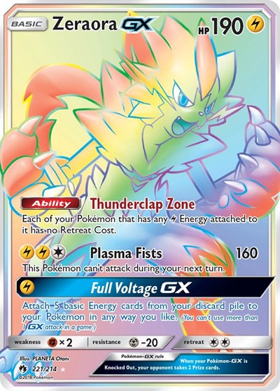 Zeraora GX (Secret) (SM - Lost Thunder) Light Play Holofoil