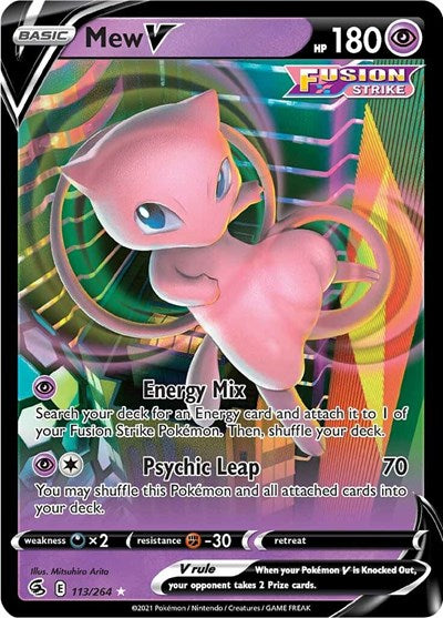 Mew V (SWSH08: Fusion Strike) Light Play Holofoil